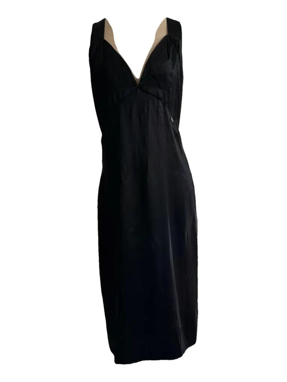 Chanel Black Silk Midi Dress